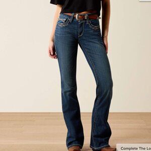 R.E.A.L. Mid Rise Stretch Entwined‎ Festival Boot Cut Jean Size 18 WL Rodeo